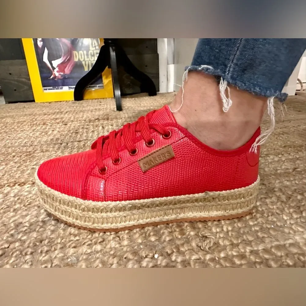 Red Espadrilles Sneakers